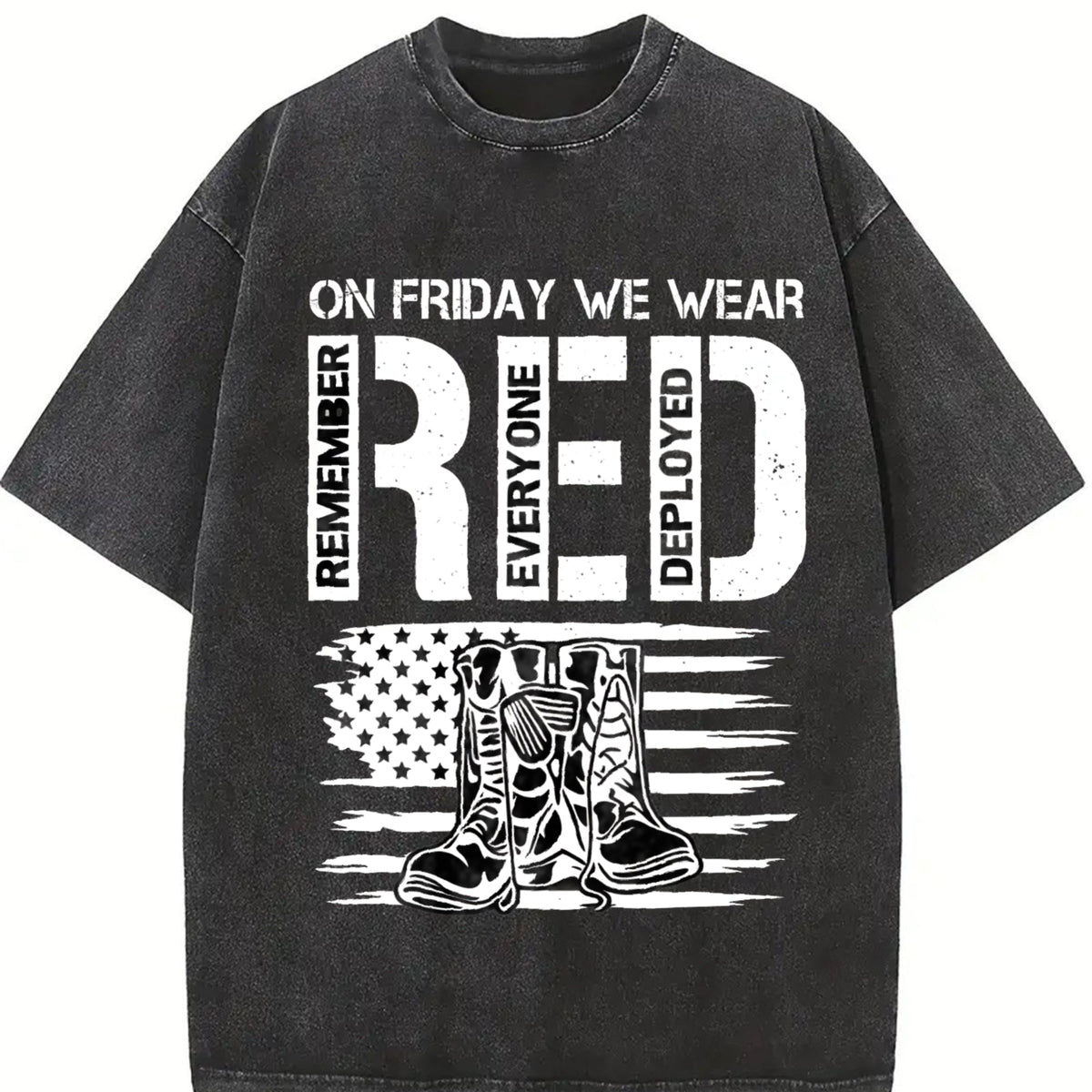 Military Support - US Flag & Red Friday Vintage Washed product image 2