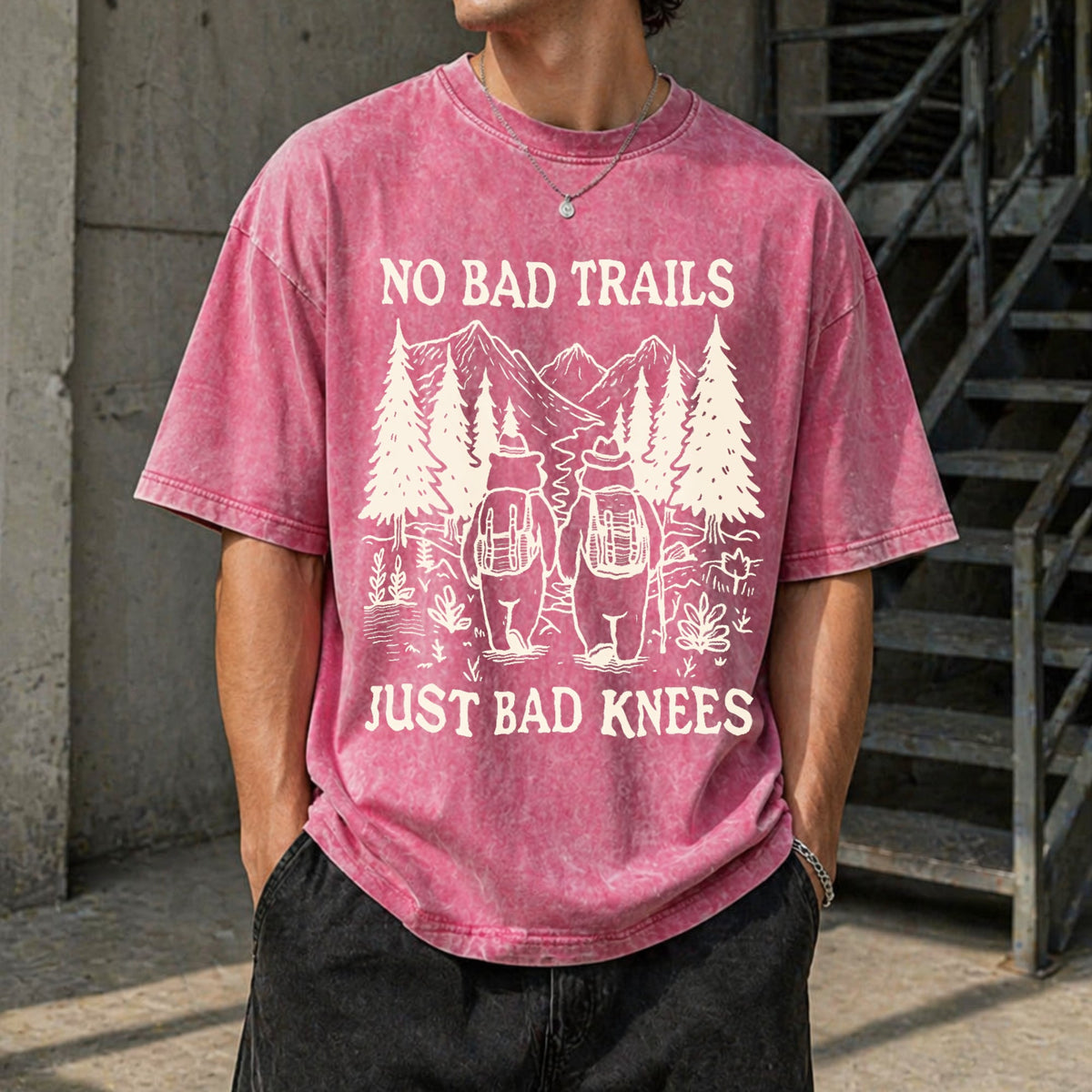 No Bad Trails Just Knees Vintage Washed T-Shirt product image 7