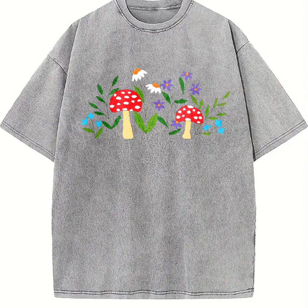Mushroom Floral Garden Fairy Vintage Washed T-Shirt product image 5