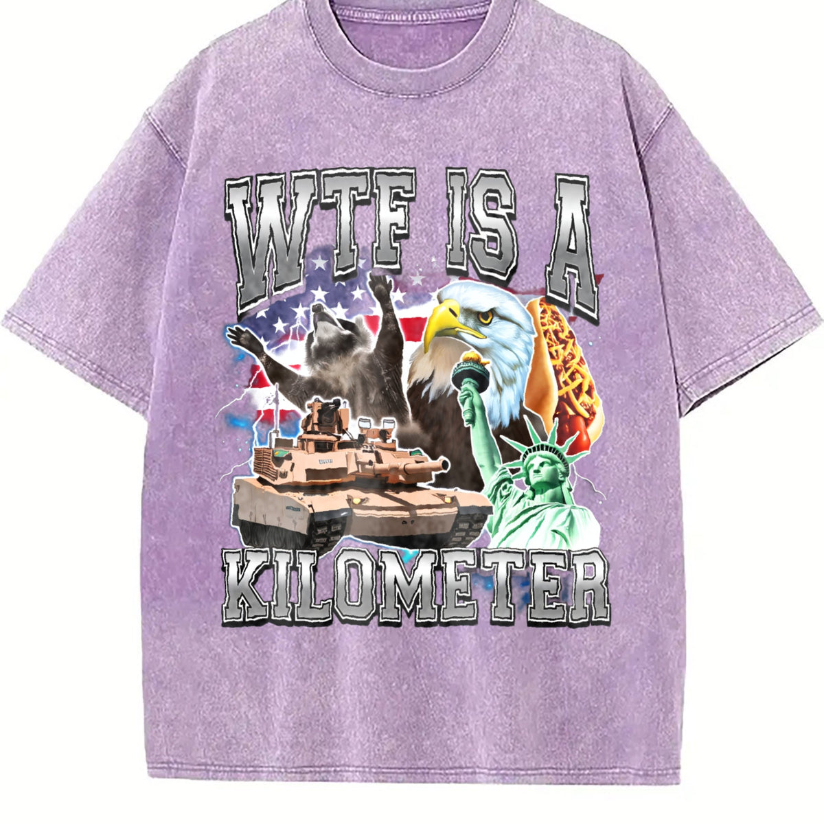 WTF Is A Kilometer Meme Vintage Washed T-Shirt product image 6
