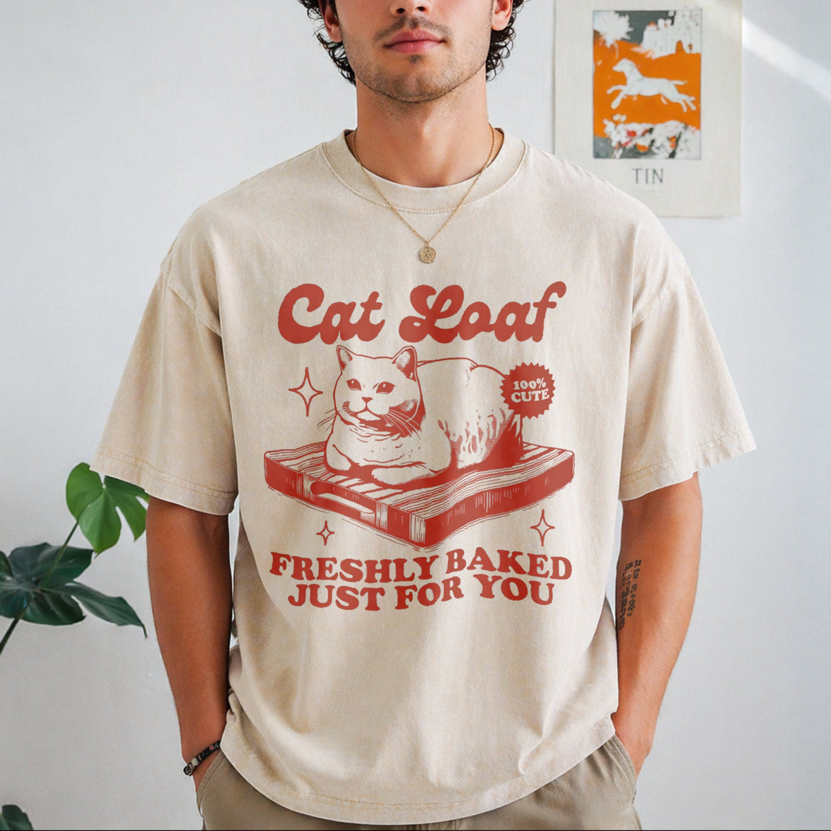 Cat Loaf Vintage Washed T-Shirt product image 1