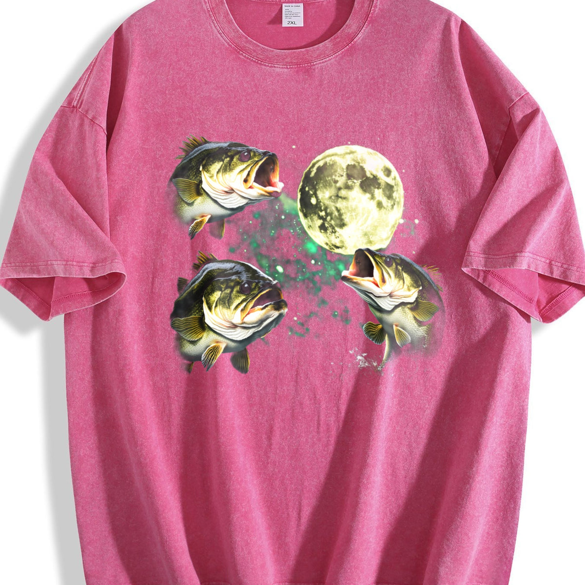 Bass Fishing Moon Vintage Washed T-Shirt product image 7