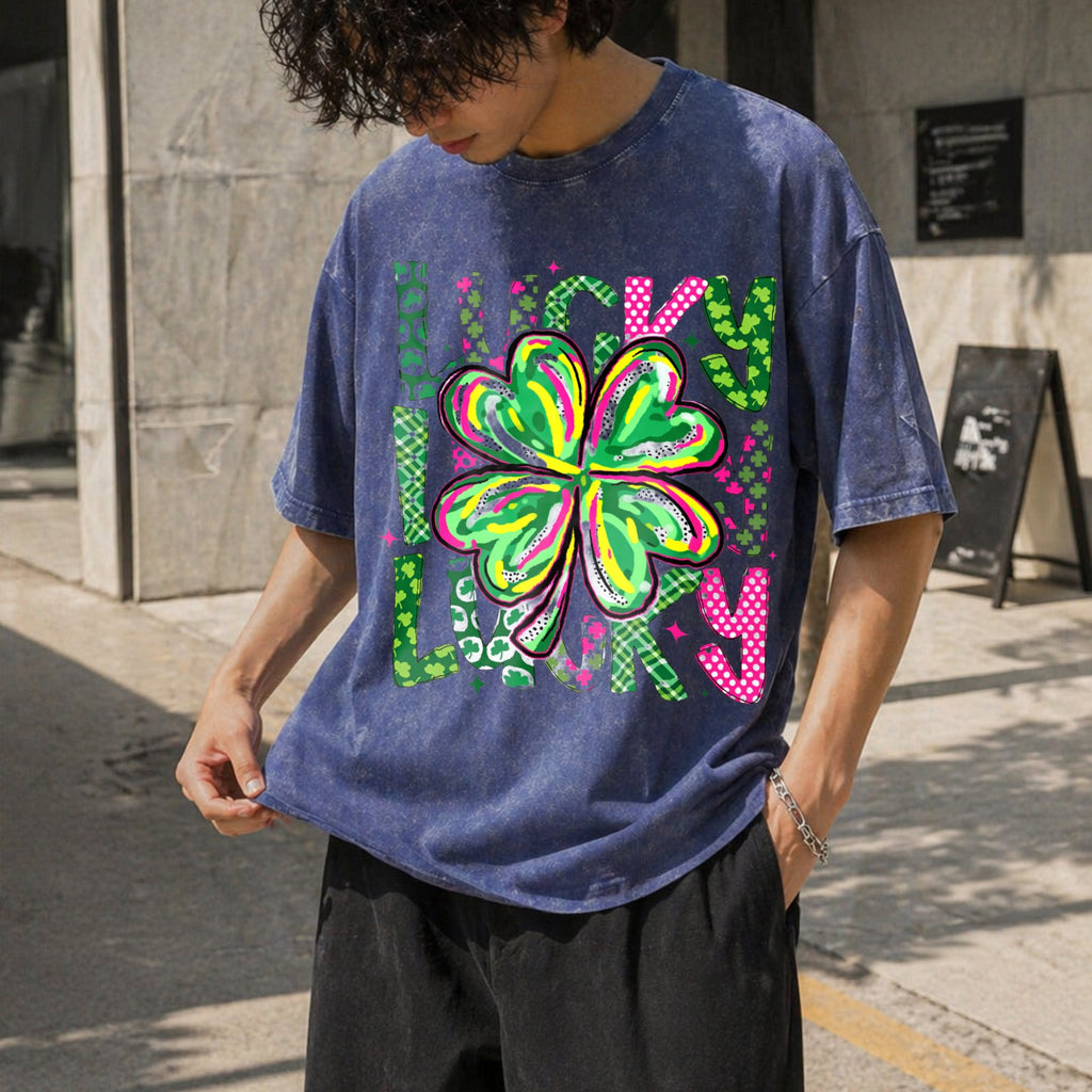 Lucky Shamrock St Patrick's Day Vintage Washed T-Shirt product image 8