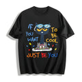 Cool Cat In Blue Glasses - Be If You Want Slogan Cotton product image 1