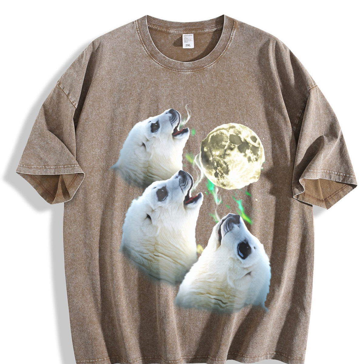 Baby Seal Moon Howling To 90s Vintage Washed T-Shirt product image 3
