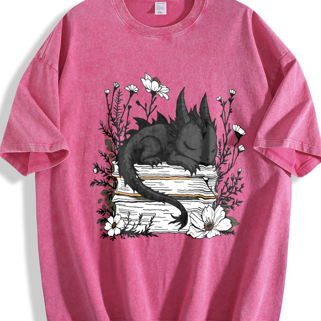 Inspired - Whimsical Black Dragon & Floral Book Vintage product image 7