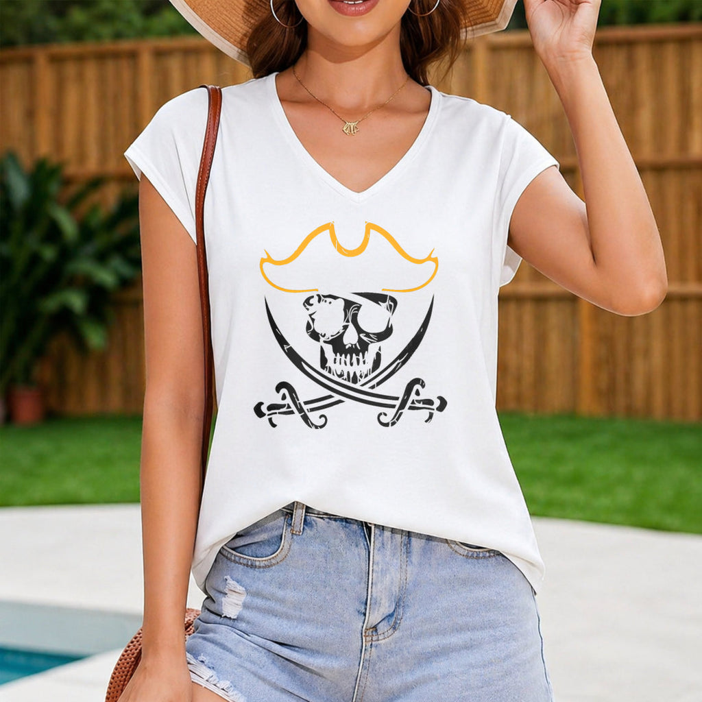 Pirate - Skull & Crossbones Women's V-Neck Tank Top