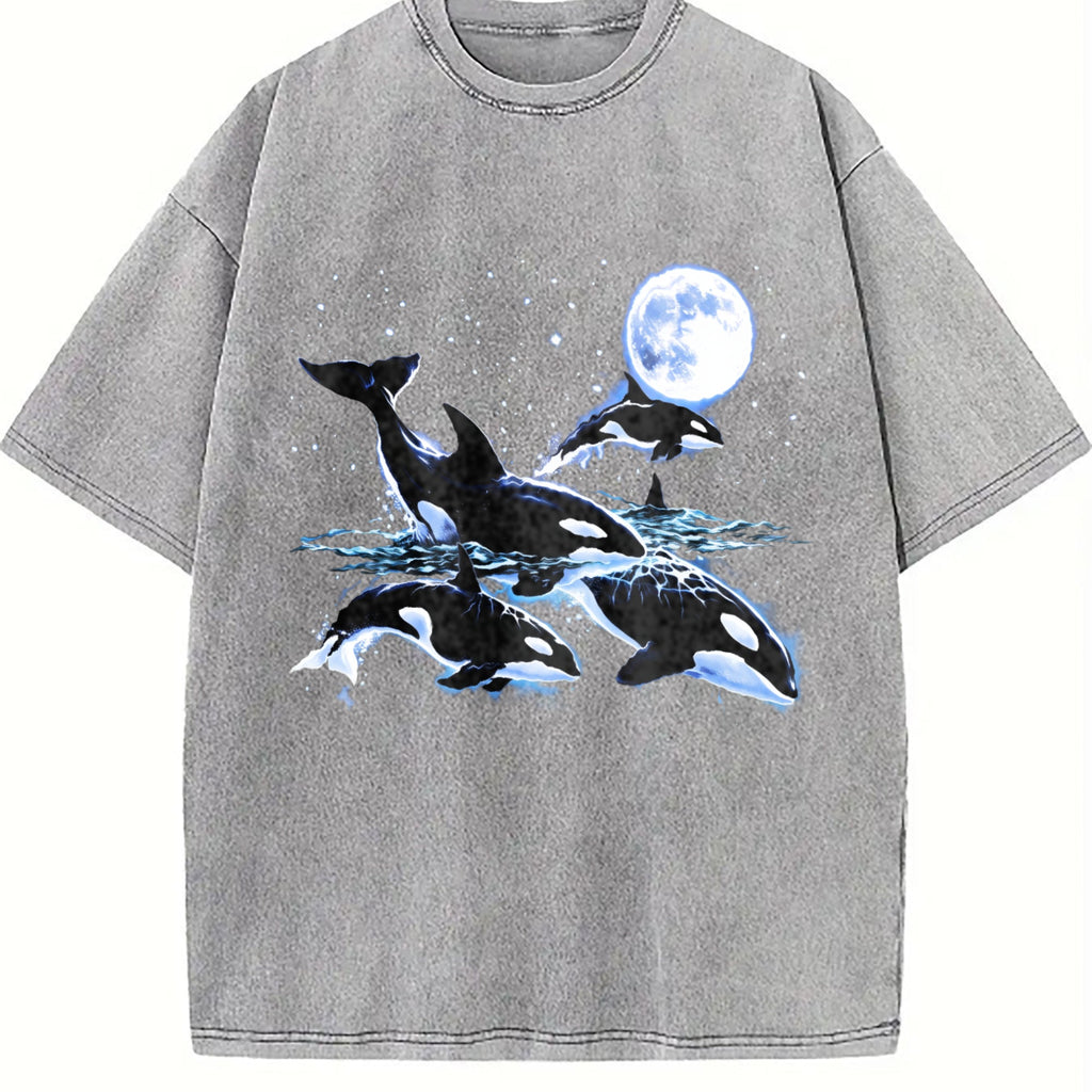 Orca Whale 90s Vintage Washed T-Shirt product image 5