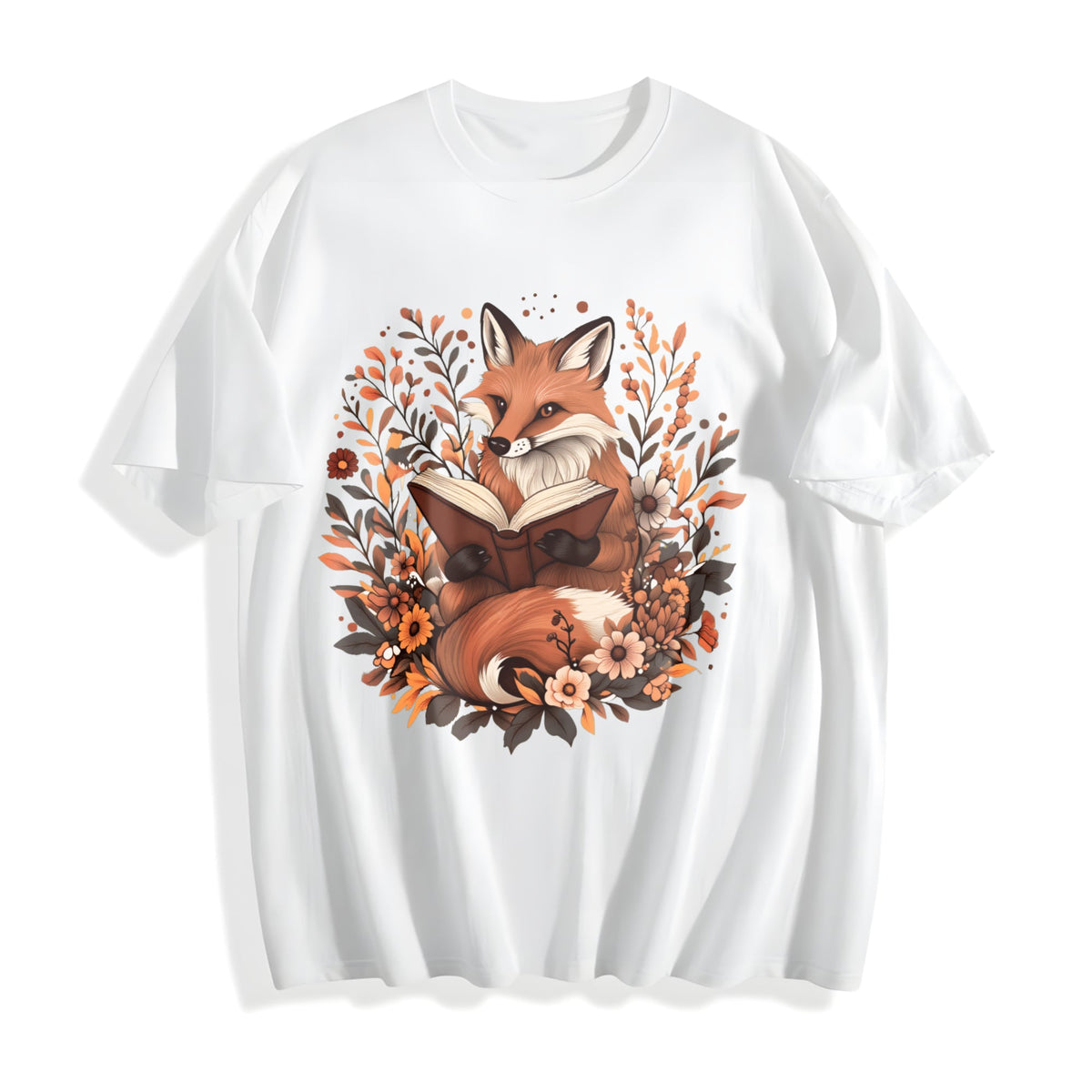 Ladies' Bohemian Floral With A An Fox Cotton T-Shirt product image 2