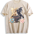 Dragon Book Stack with Flowers Vintage Washed T-Shirt product image 1