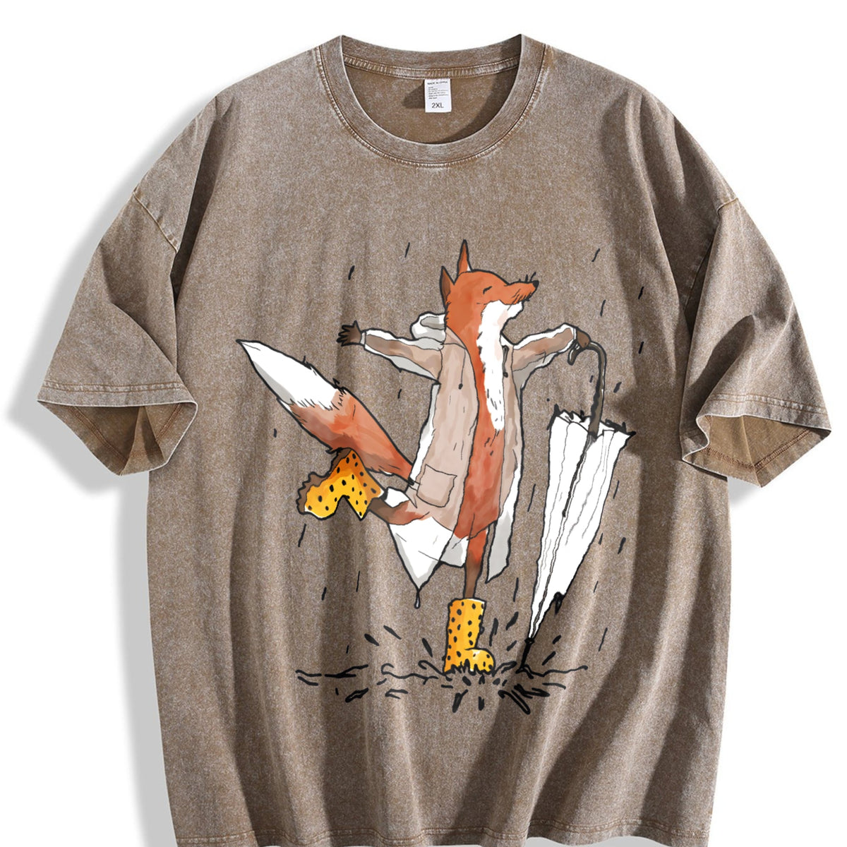 Fox In The Rain Vintage Washed T-Shirt product image 3