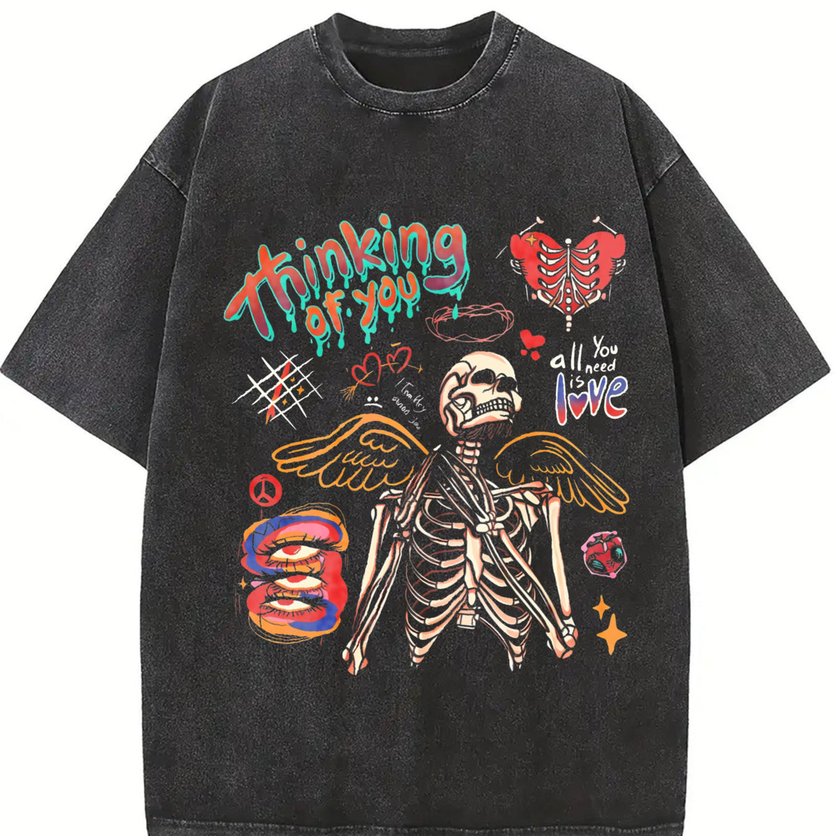 American Skull Short-sleeved For And Tide Brand Vintage product image 2