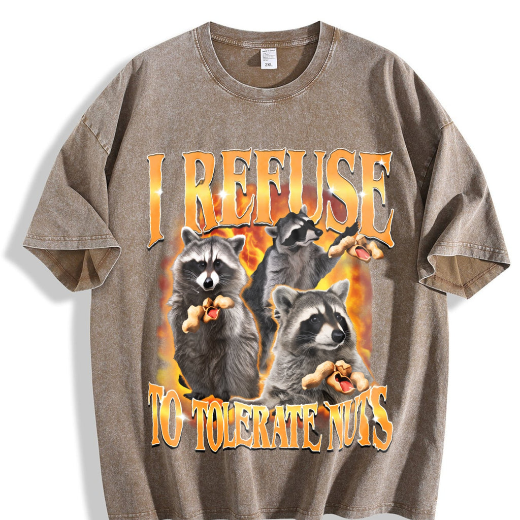 I Refuse To Tolerate Nuts Vintage Washed T-Shirt product image 3