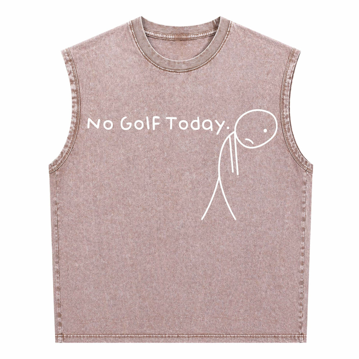No Golf Today Funny Sad Stickman Golfer Golfers Men's Washed Tank Top