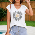 Daisy Floral Regular Vacation - Fun Cartoon Letter Women's V-Neck Tank Top