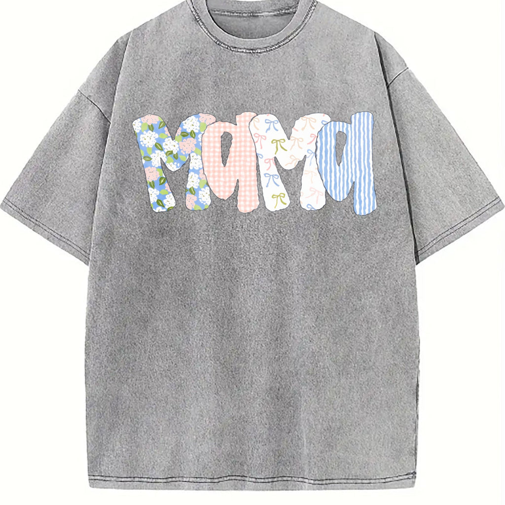 Floral Preppy Mama Mom Vintage Washed T-Shirt product image 4