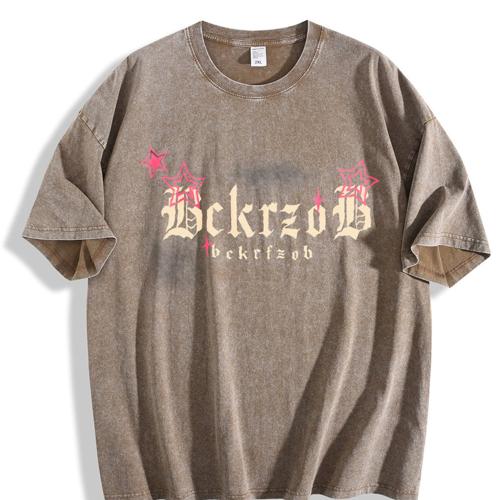 Dark Grey Gothic Lettering Front Vintage Washed T-Shirt product image 3