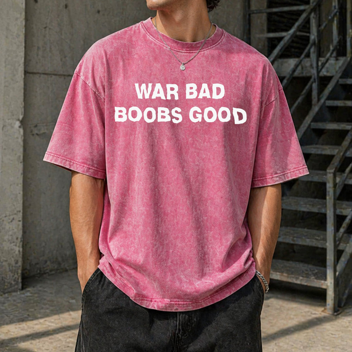 War Bad Boobs Good Black Vintage Washed T-Shirt product image 7