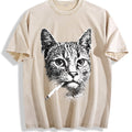 Funny Smoking Cat Meme Vintage Washed T-Shirt product image 1