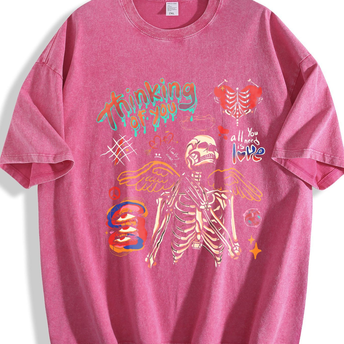 American Skull Short-sleeved For And Tide Brand Vintage product image 5