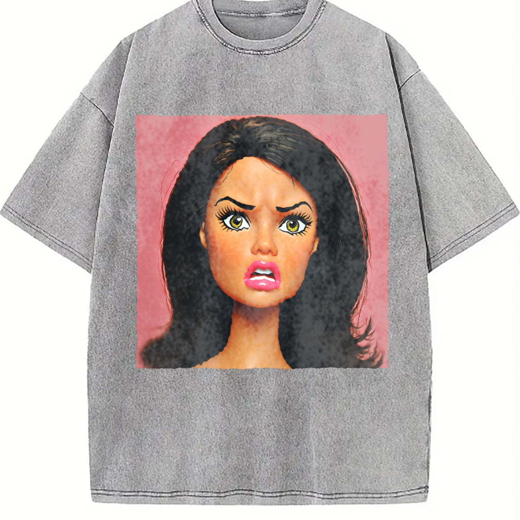 Angry Doll on Pink Vintage Washed T-Shirt product image 5