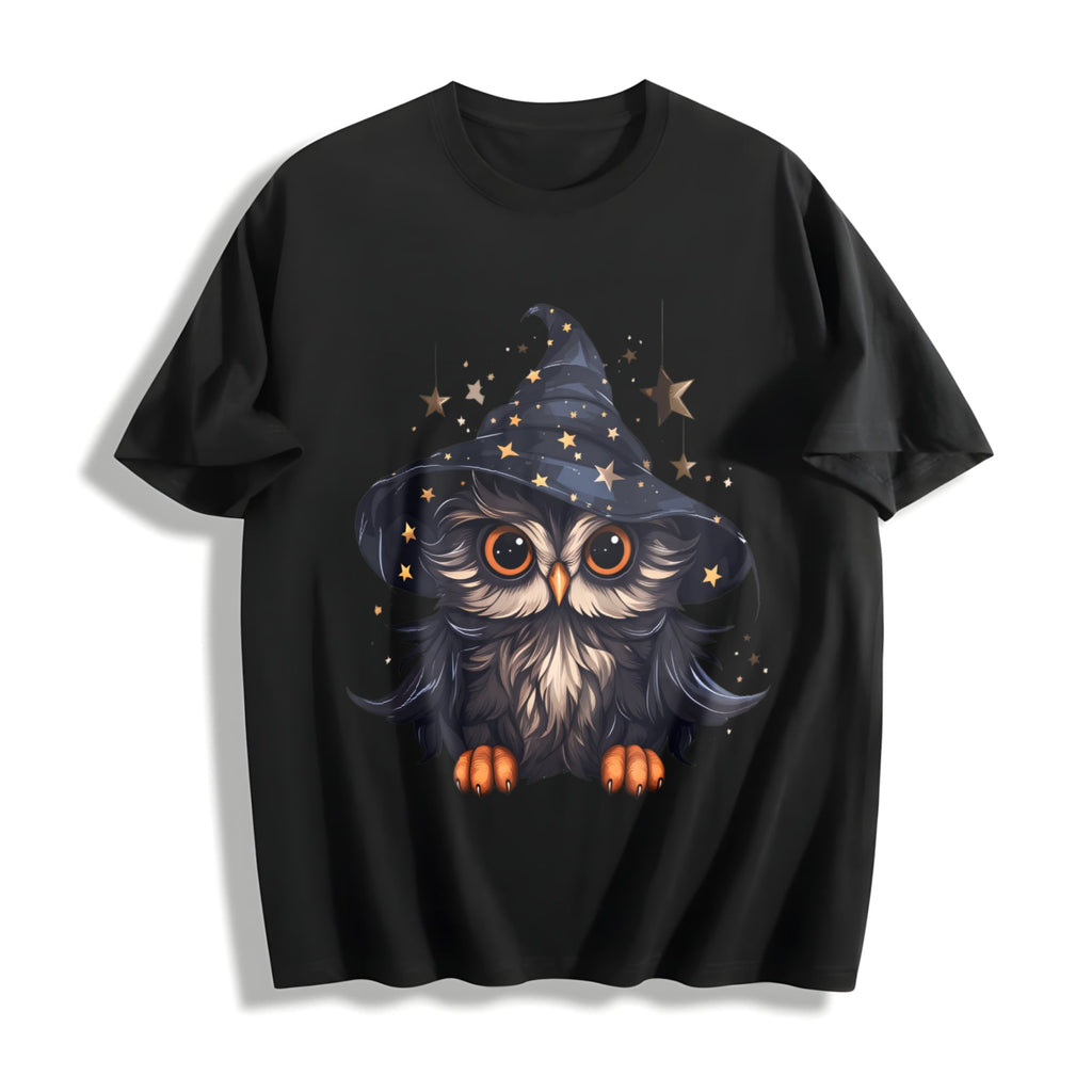 Autumn A Cartoon- Owl From The Early Days Cotton T-Shirt product image 1