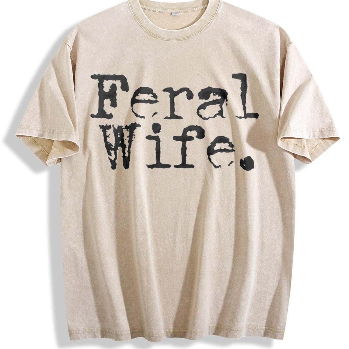 Feral Wife Funny Vintage Washed T-Shirt product image 1