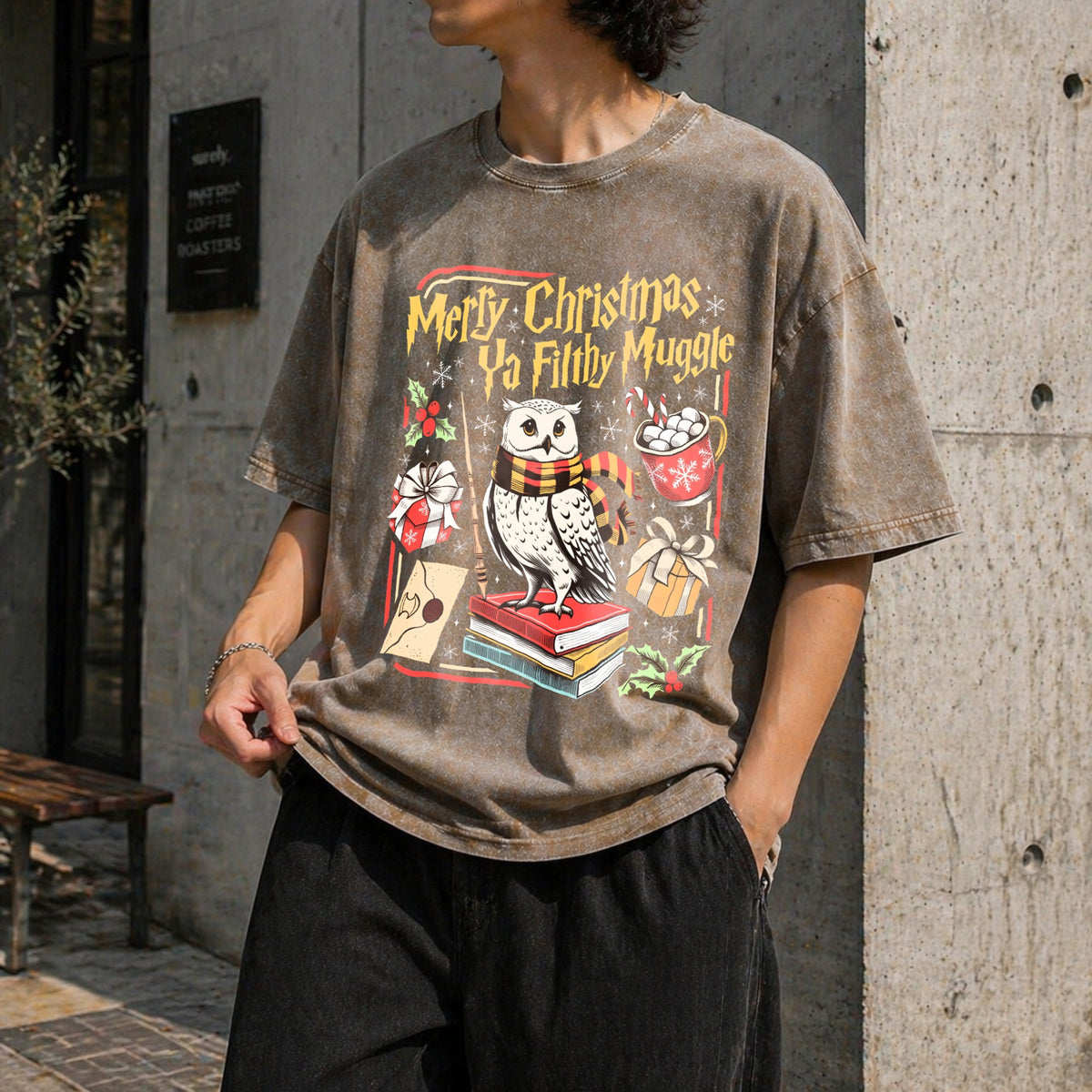 Merry Christmas Ya Filthy Wizard Holiday Vintage Washed product image 3