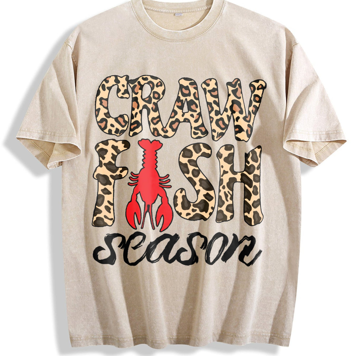 Leopard Crawfish Season Vintage Washed T-Shirt product image 1