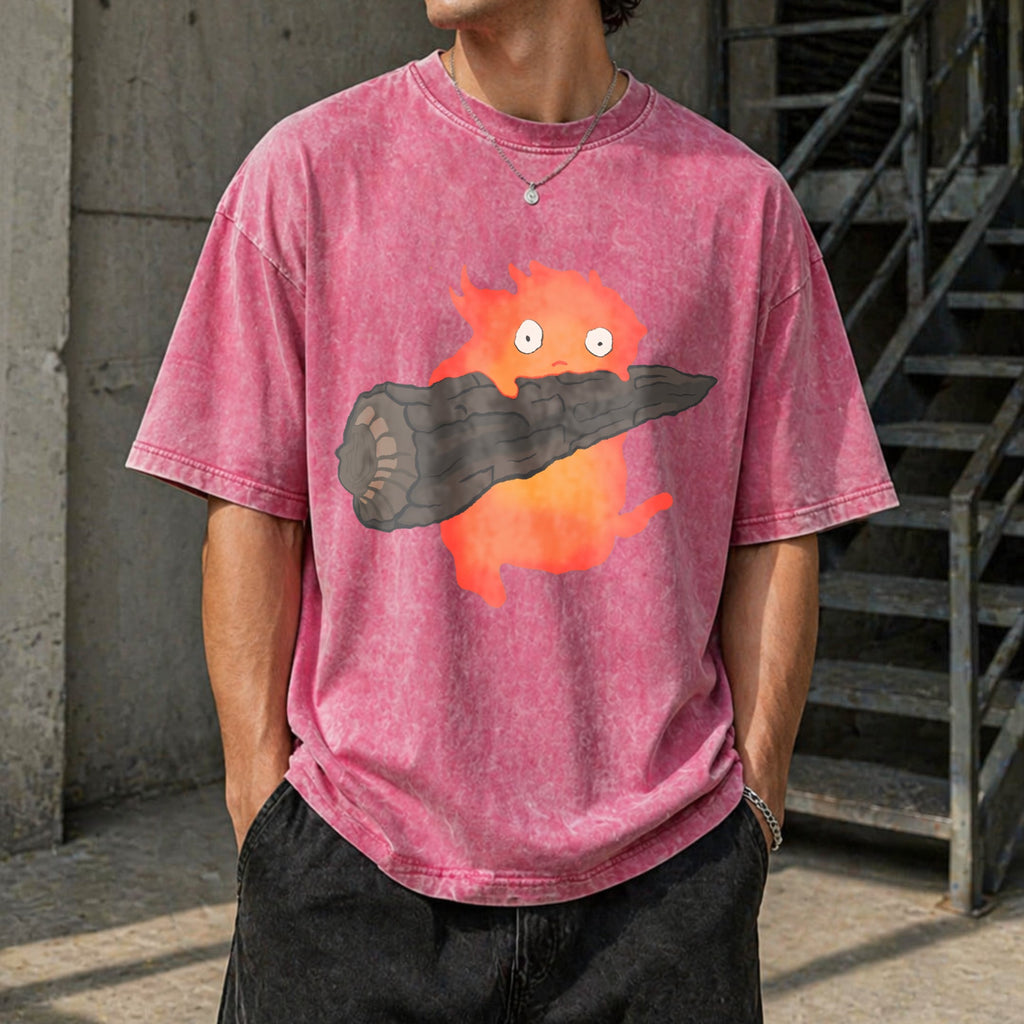 Calcifer's Howl's Moving Castle Vintage Washed T-Shirt product image 7