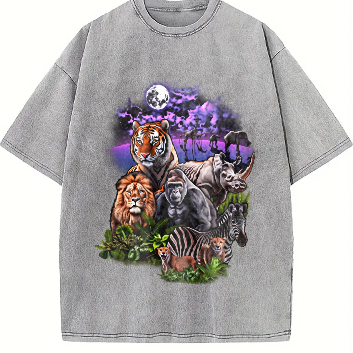 Rainforest Animals 90s Vintage Washed T-Shirt product image 5