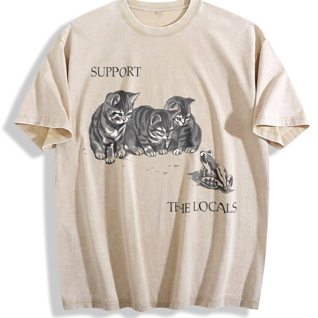Kitten And Frog Vintage Washed T-Shirt product image 1