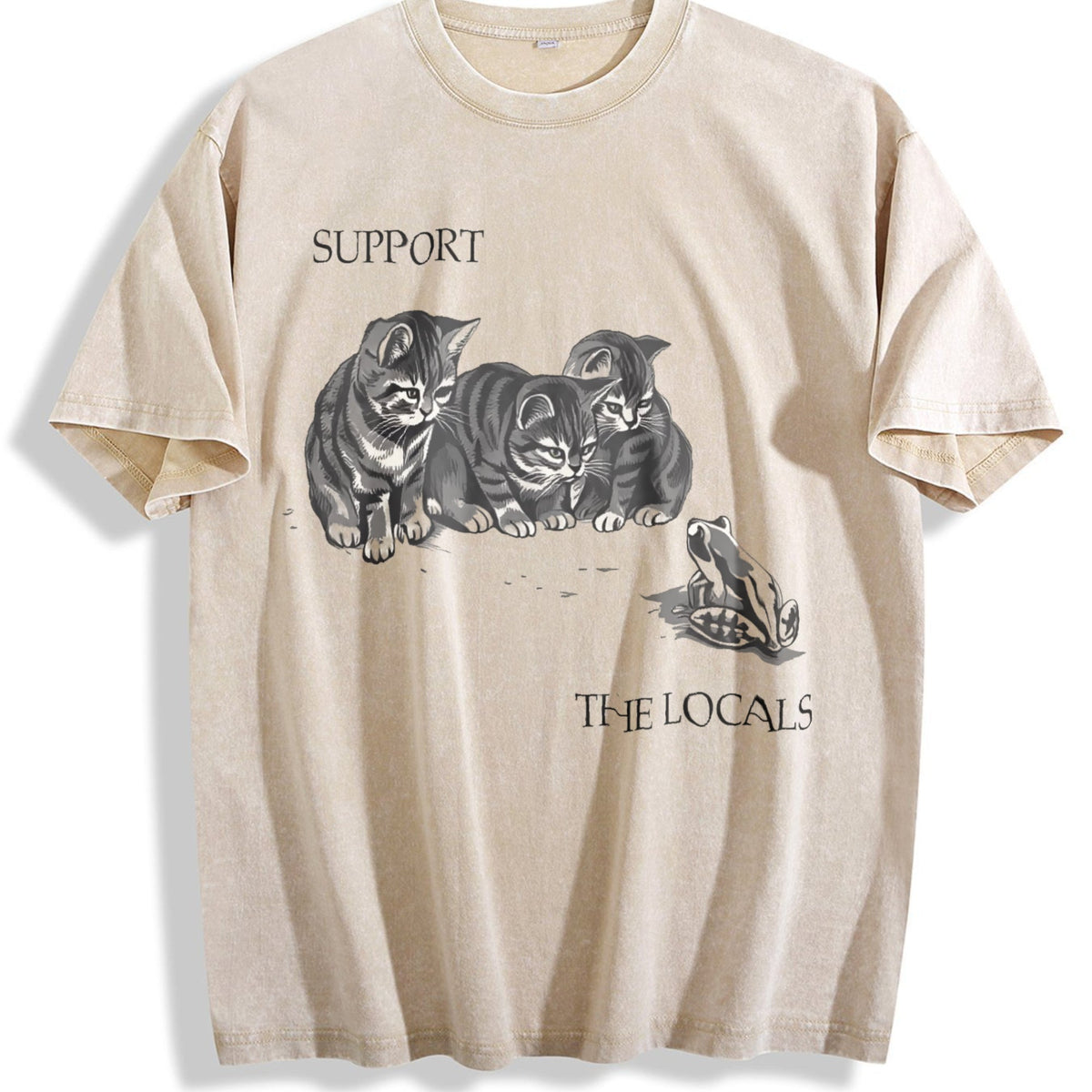 Kitten And Frog Vintage Washed T-Shirt product image 1