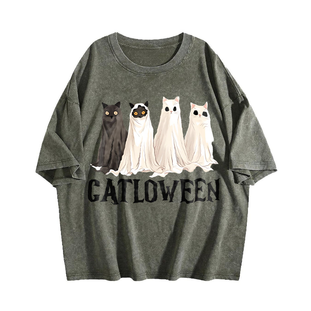 Catloween Cat Costume - Cute 6 Cats & Bats With Paw Vintage product image 4