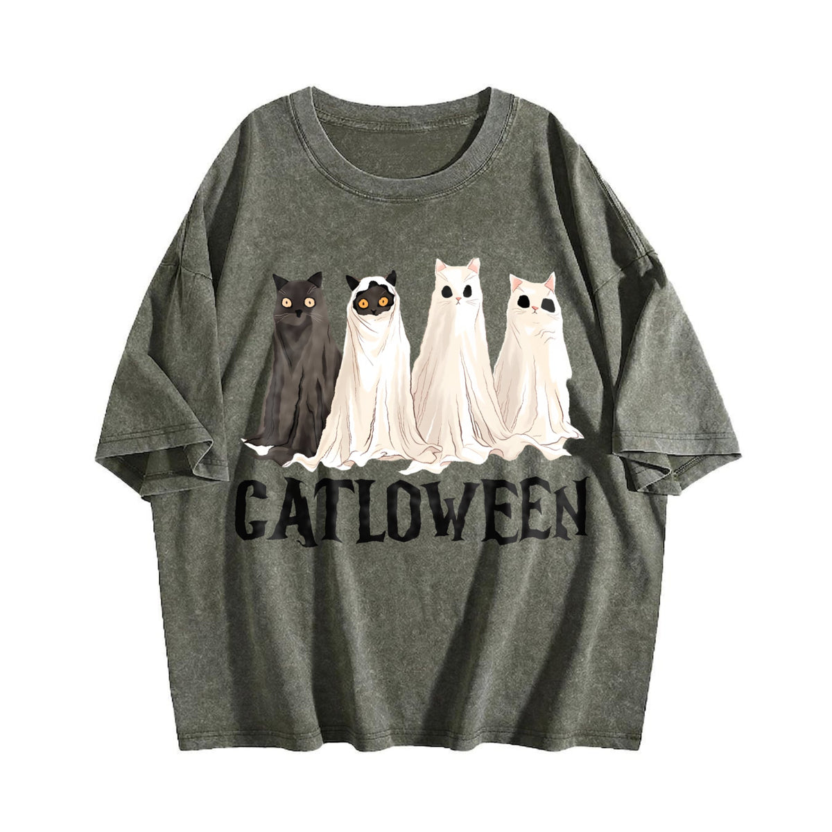 Catloween Cat Costume - Cute 6 Cats & Bats With Paw Vintage product image 4