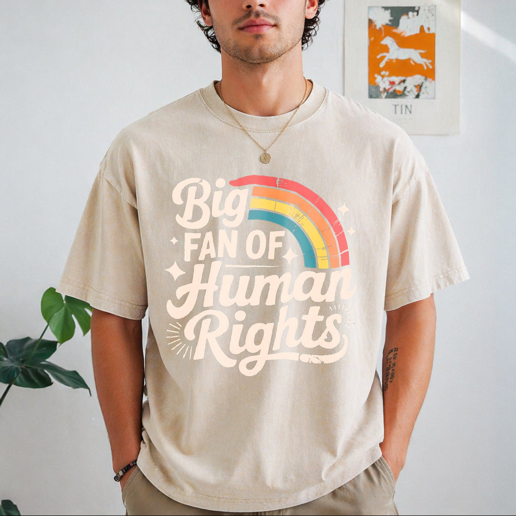 Big Fan Of Human Rights - Rainbow Vintage Washed T-Shirt product image 1