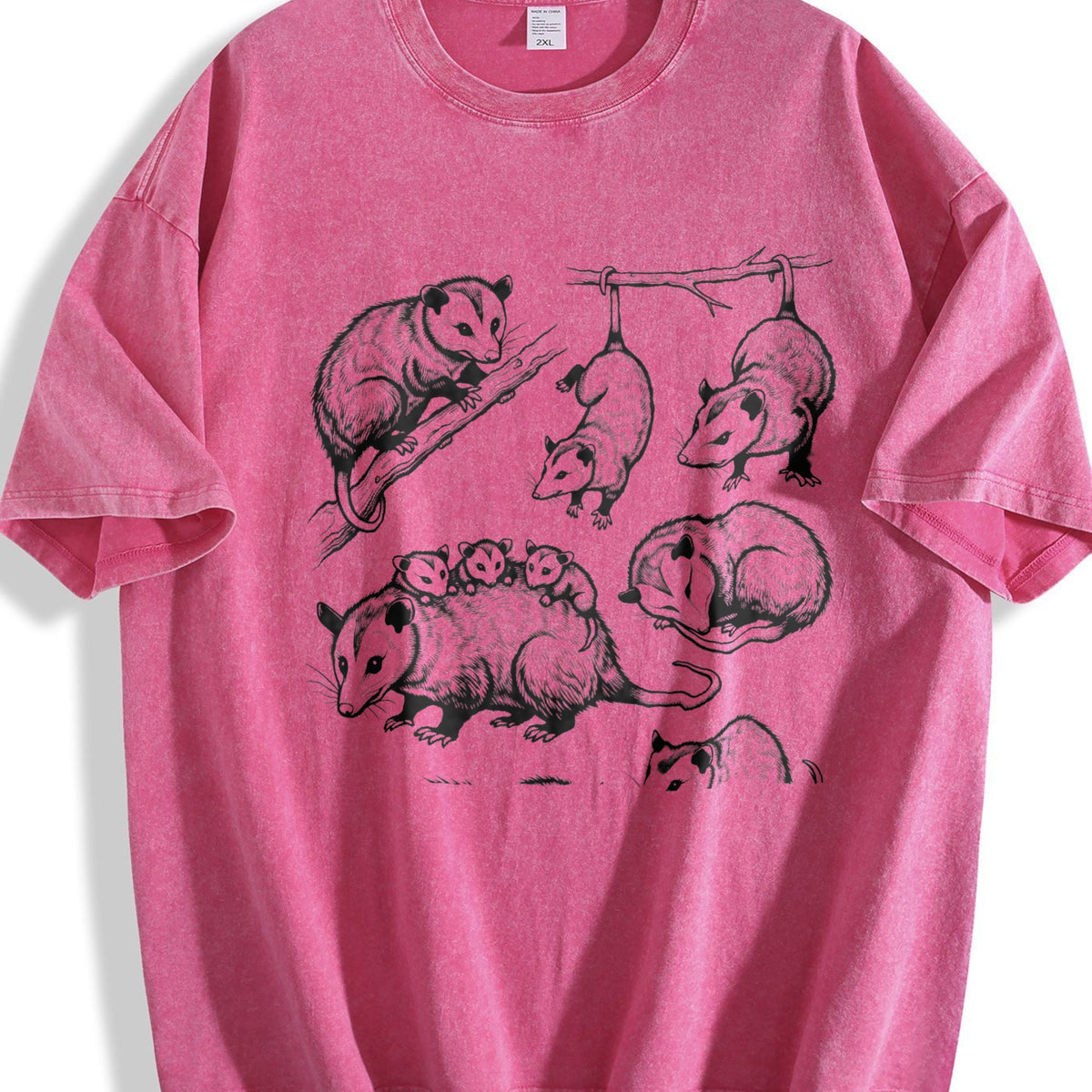 Opossum 90s Tattoo Vintage Washed T-Shirt product image 7