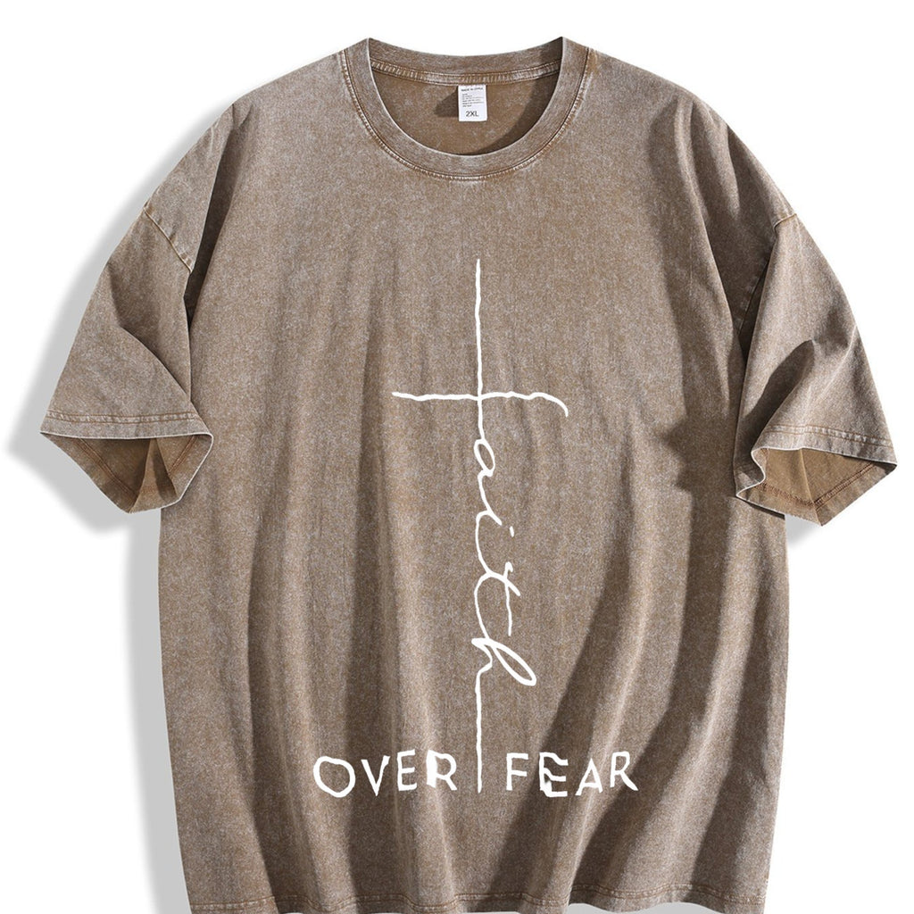 Faith Over Fear - Cool Christian Vintage Washed T-Shirt product image 3