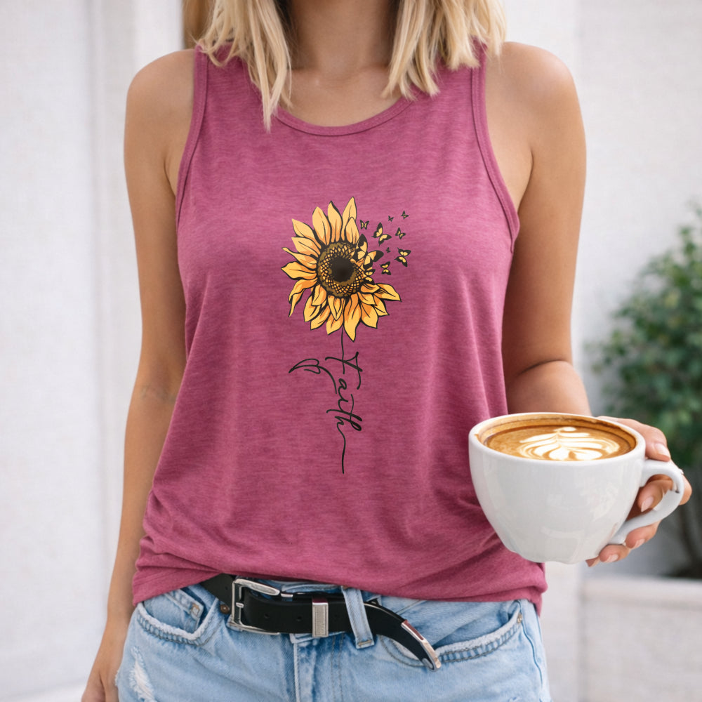 Sunflower Faith Cross Women's Tank Top