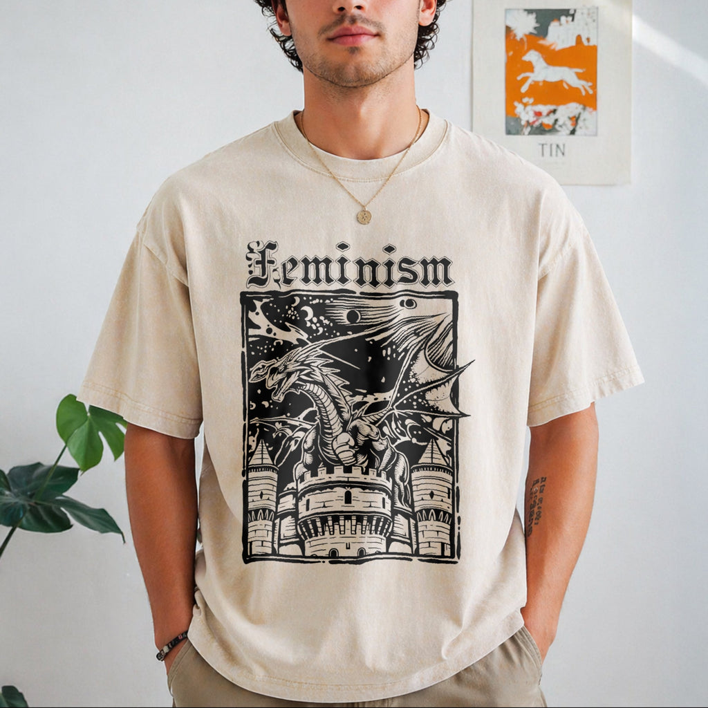Feminism Dragon - - Castle - Funny Activism - Vintage product image 1