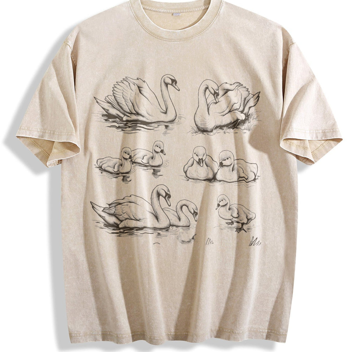 Swan 90s Tattoo Vintage Washed T-Shirt product image 1