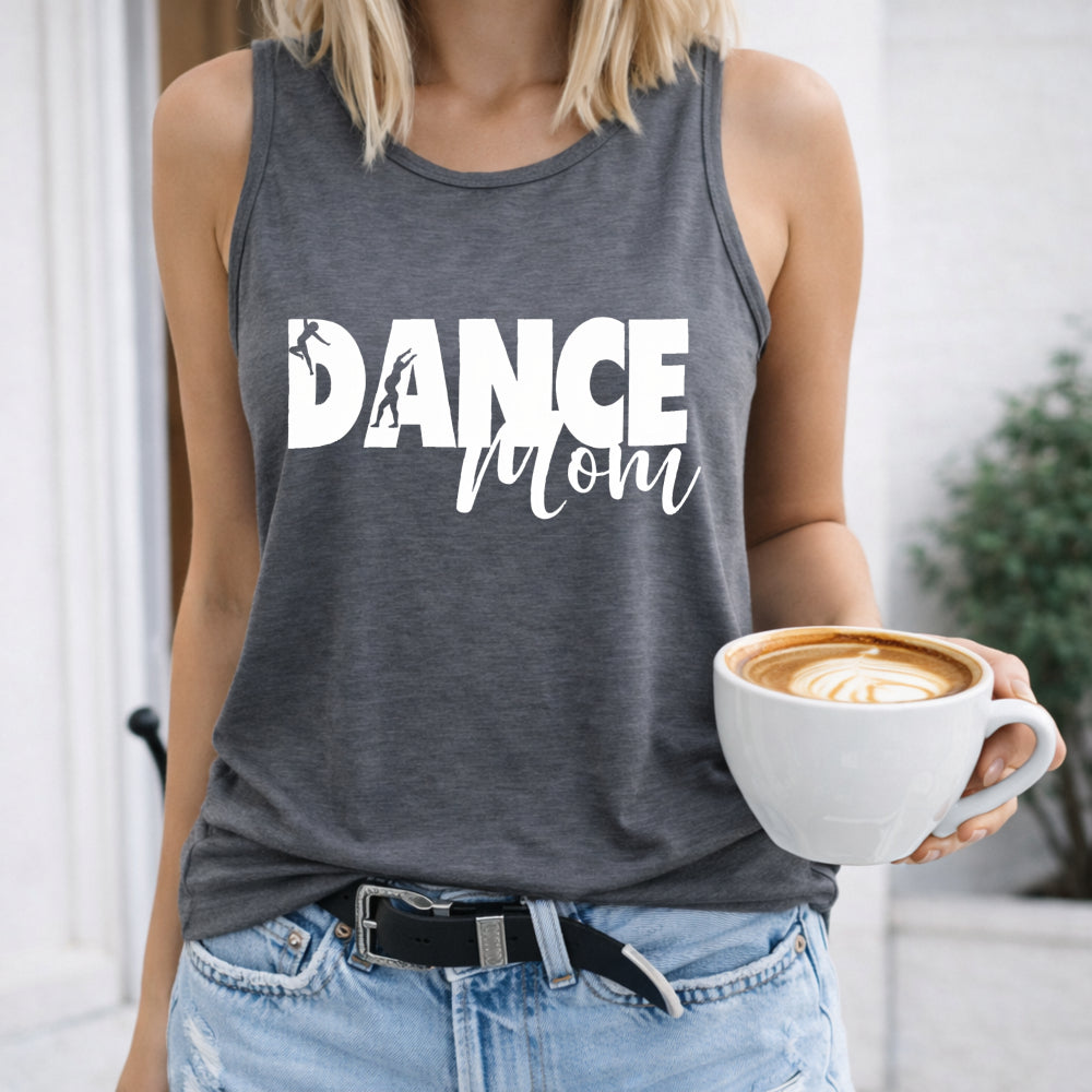 Dance Mom And Silhouette Regular - Fun Cartoon Letter Women's Tank Top