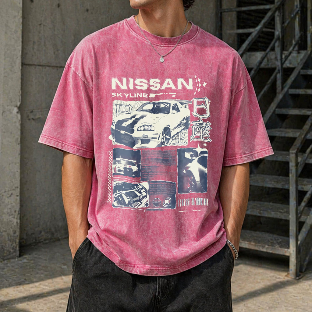 JDM Sports Car Denim Skyline Vintage Washed T-Shirt product image 7