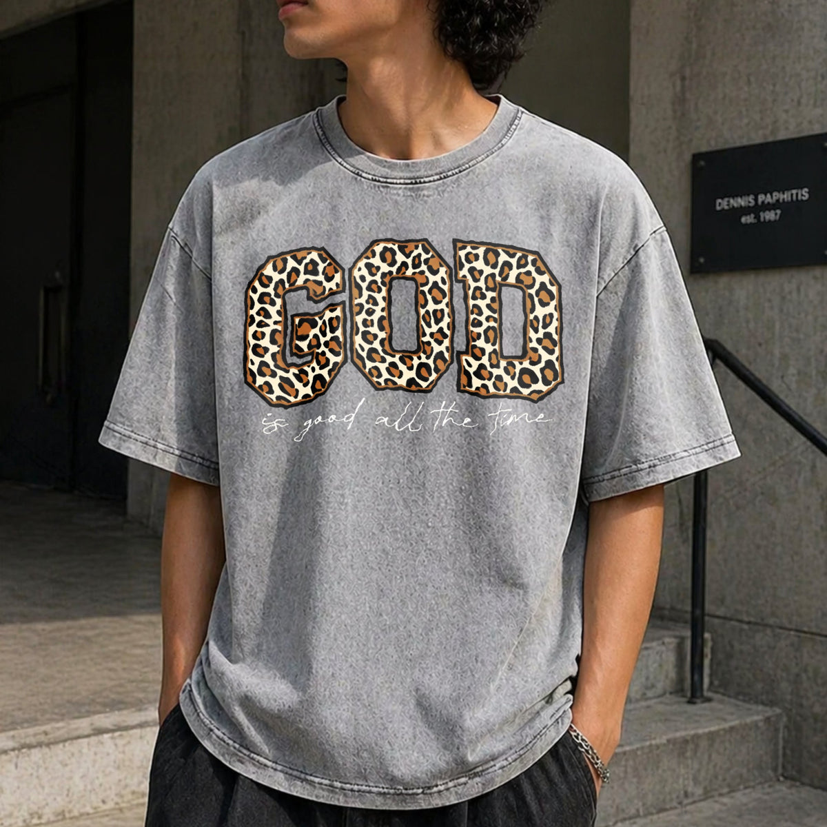 Leopard God Good Time Vintage Washed T-Shirt product image 5