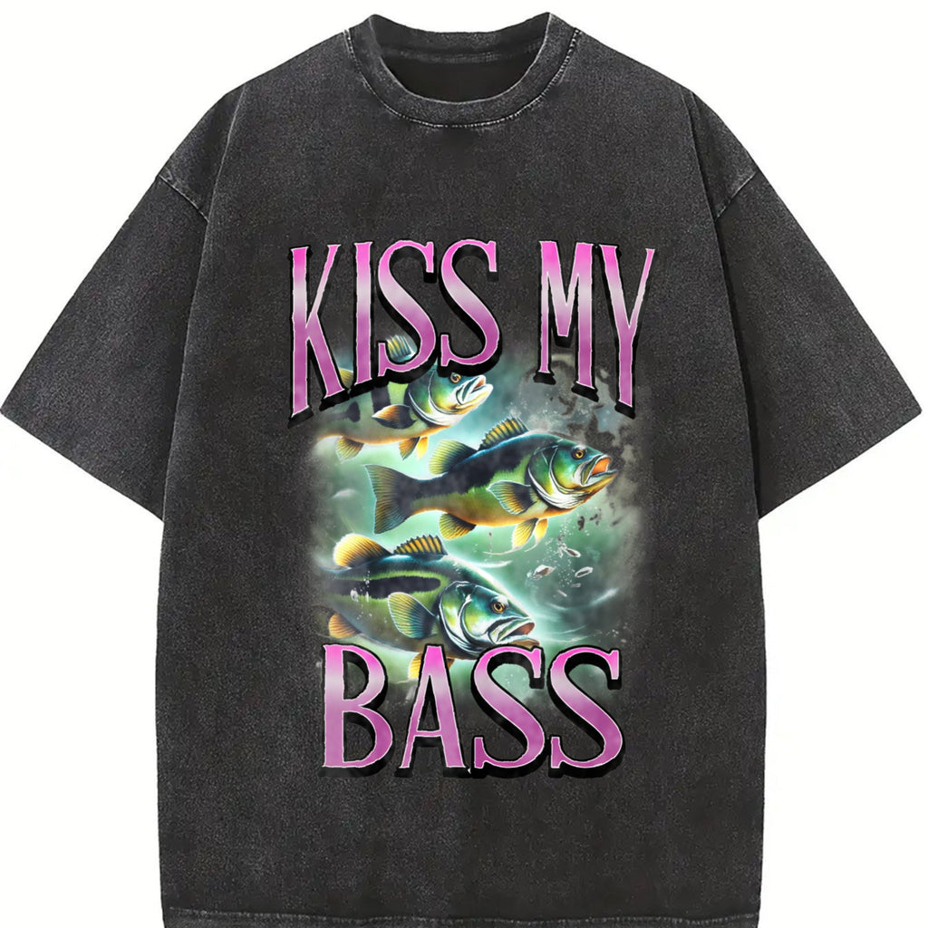Kiss My Bass Fishing Vintage Washed T-Shirt product image 2