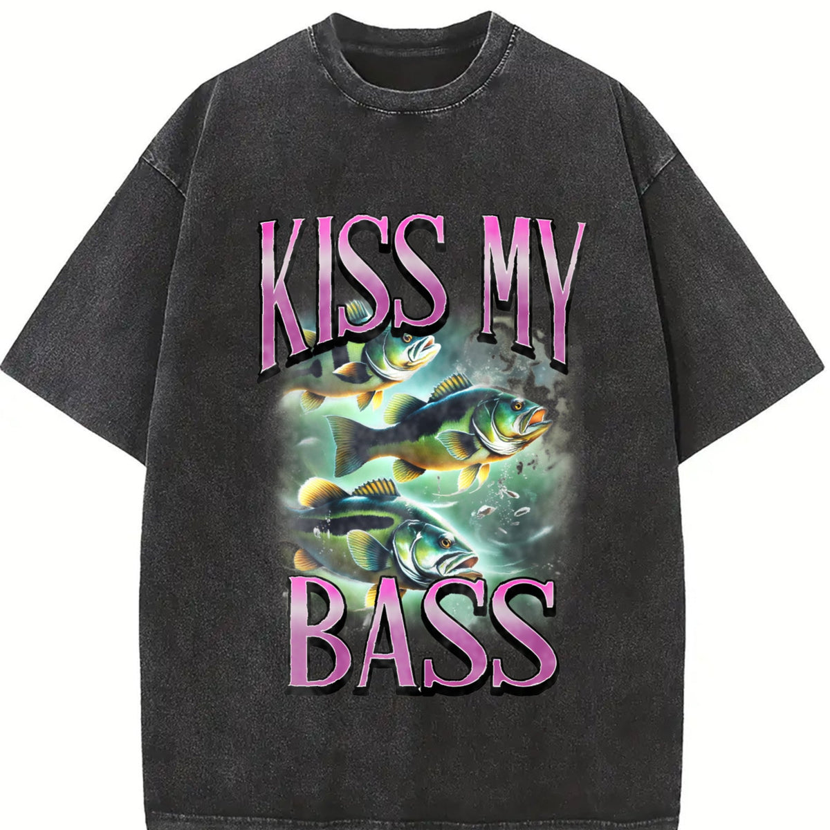 Kiss My Bass Fishing Vintage Washed T-Shirt product image 2
