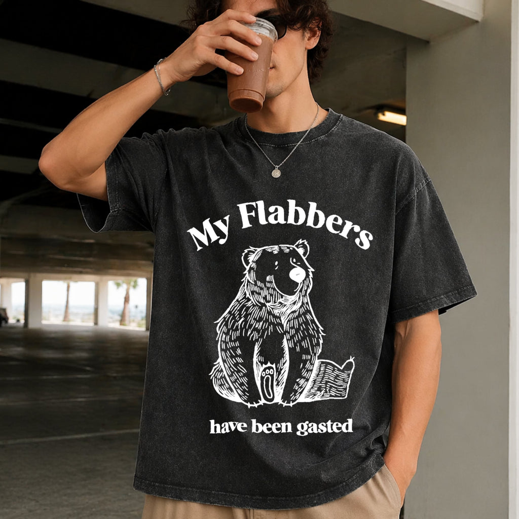 Flabbergasted Bear Funny Vintage Washed T-Shirt product image 2