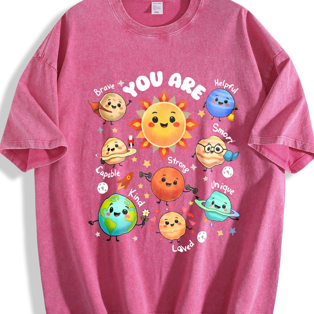 You Are Positive Affirmation Solar System Vintage Washed product image 5