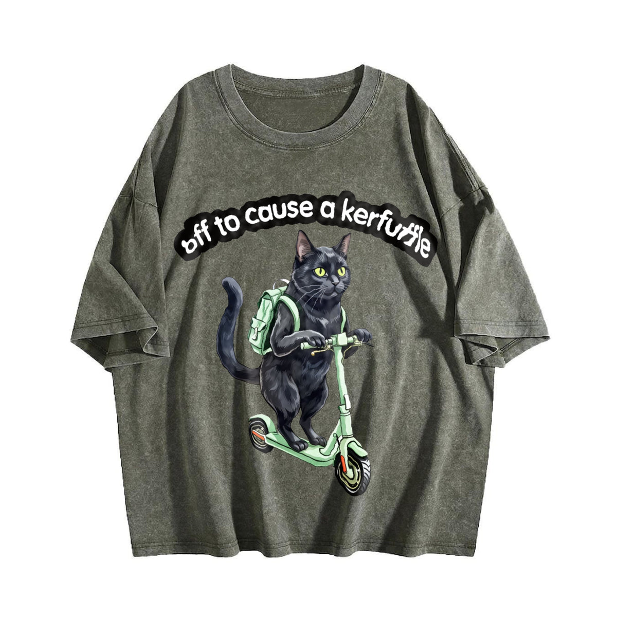 Funny Black Cat Scooter Off To Cause A Kerfuffle Boxy product image 4