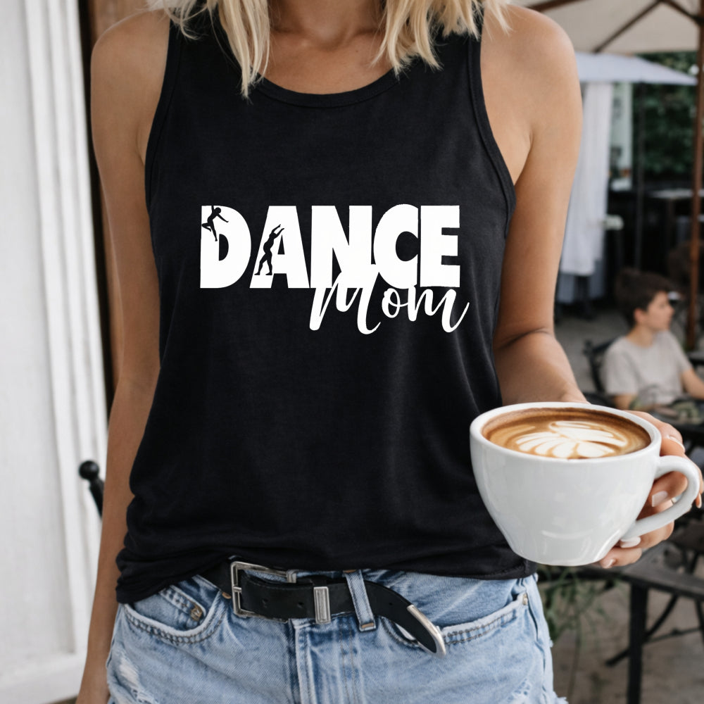 Dance Mom And Silhouette Regular - Fun Cartoon Letter Women's Tank Top